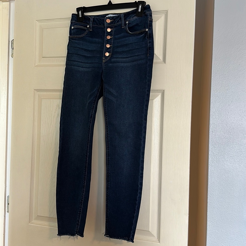 And Now This dark blue jeans